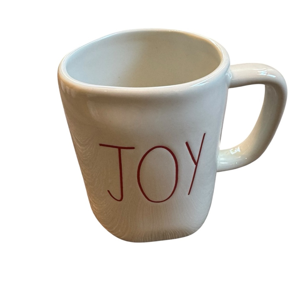 Rae Dunn JOY Mug White with Red Letters